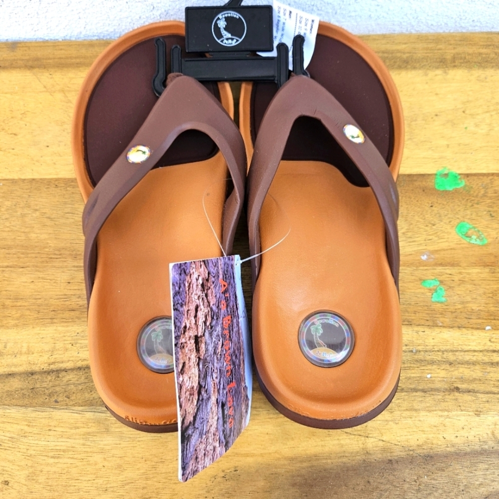 Hawaiian Jellys Ultra Comfort A'a Brown Lava Unisex Sandals Women's Size 10 - Picture 13 of 16